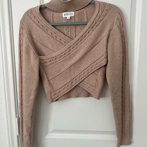 Whiteroom + cactus Women's Cropped Crossover Sweater